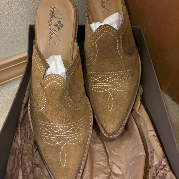 Patricia Nash Shoes - Patricia Nash Mule Booties, Western, Tan, Size 9. Hardly Worn.